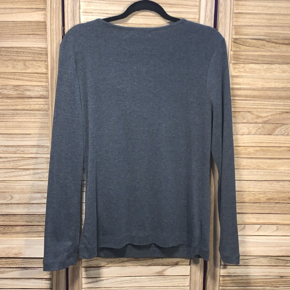 Lauren by Ralph Lauren Gray Long Sleeve Blouse XL - Picture 7 of 7
